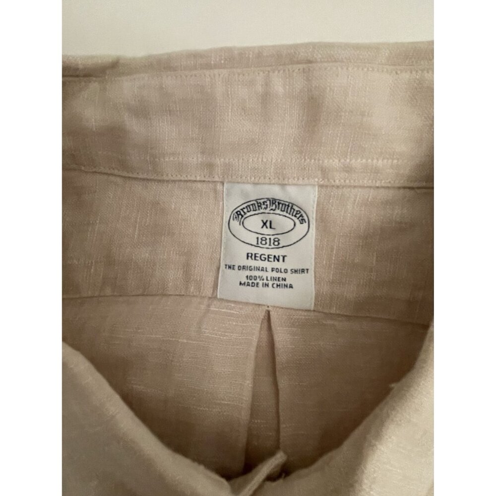Brooks Brothers 1818 Regent LINEN XL The Original Polo Shirt Button Down - Picture 7 of 7